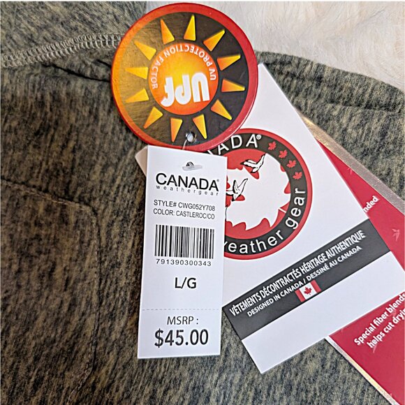 NWT Canada Weather Gear Men's Supreme Soft Two Tone Crew Sz L - Picture 6 of 10